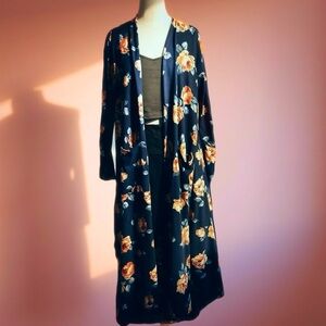 LulaRoe Floral & Navy Kimono/Long Cardigan
